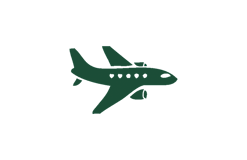 Ikon - grönt flygplan | Rabatt på företagsresor - Seiva.