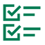 Ikon - checkboxar i grönt | Seiva.
